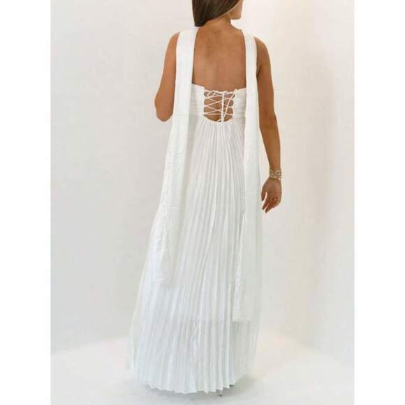 Women Solid Color Formal Strapless Dress Sexy Backless Maxi Long Dresses Y2K Sle - Picture 3 of 4